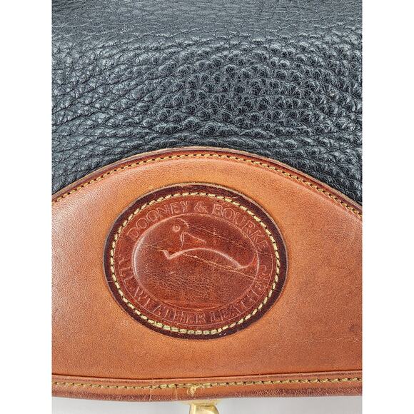 Vintage Dooney & Bourke Black All Weather Leather Top Handle Bag - Picture 2 of 16